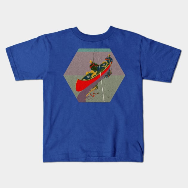 Canoe Kids T-Shirt by Midcenturydave